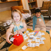 Child surrounded by stickers
