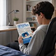 Teen boy reading the Teen Guys guide