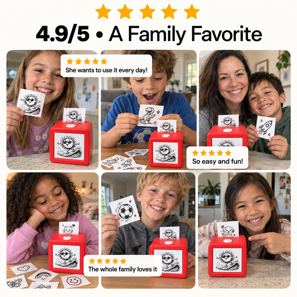Kids holding their stickers