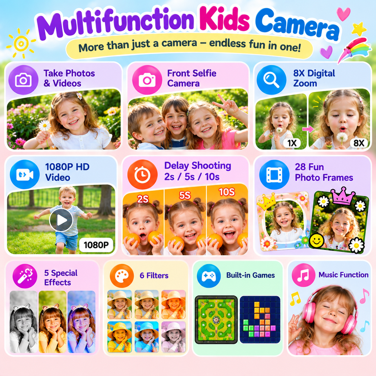 Kids camera features
